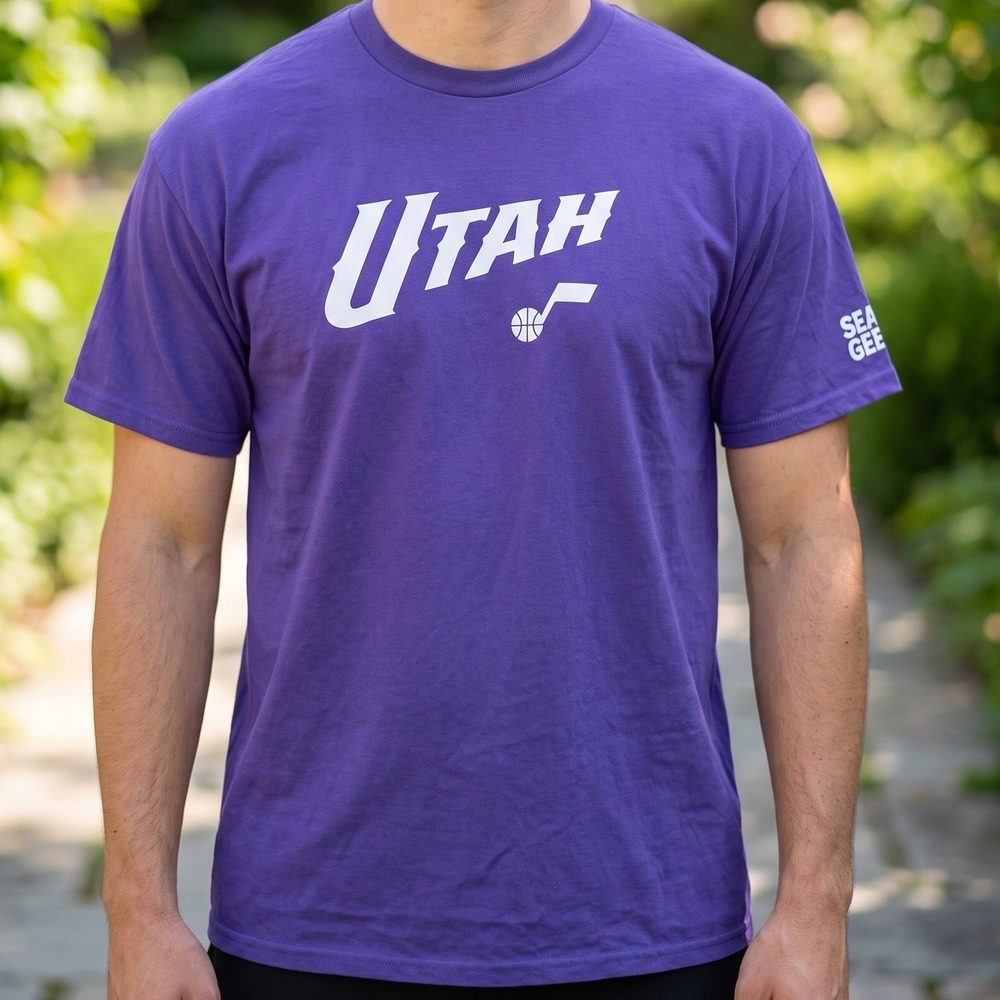 Utah Jazz NBA Basketball T-Shirt Purple Port & Company SeatGeek Logo Mens XL
